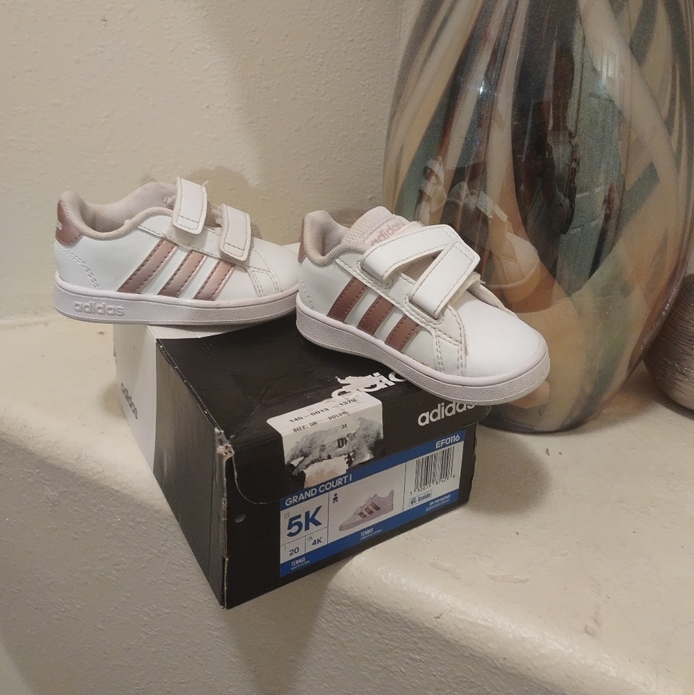 Adidas Grand Court 5 Baby/Toddler White/ Copper